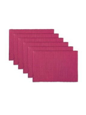 Fucshia Textured Fabric Placemats 100% Cotton (6-count)